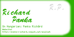 richard panka business card